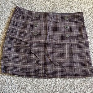 🦋 GAP Factory Mauve Plaid Mini Skirt Office Preppy School Girl Size 14